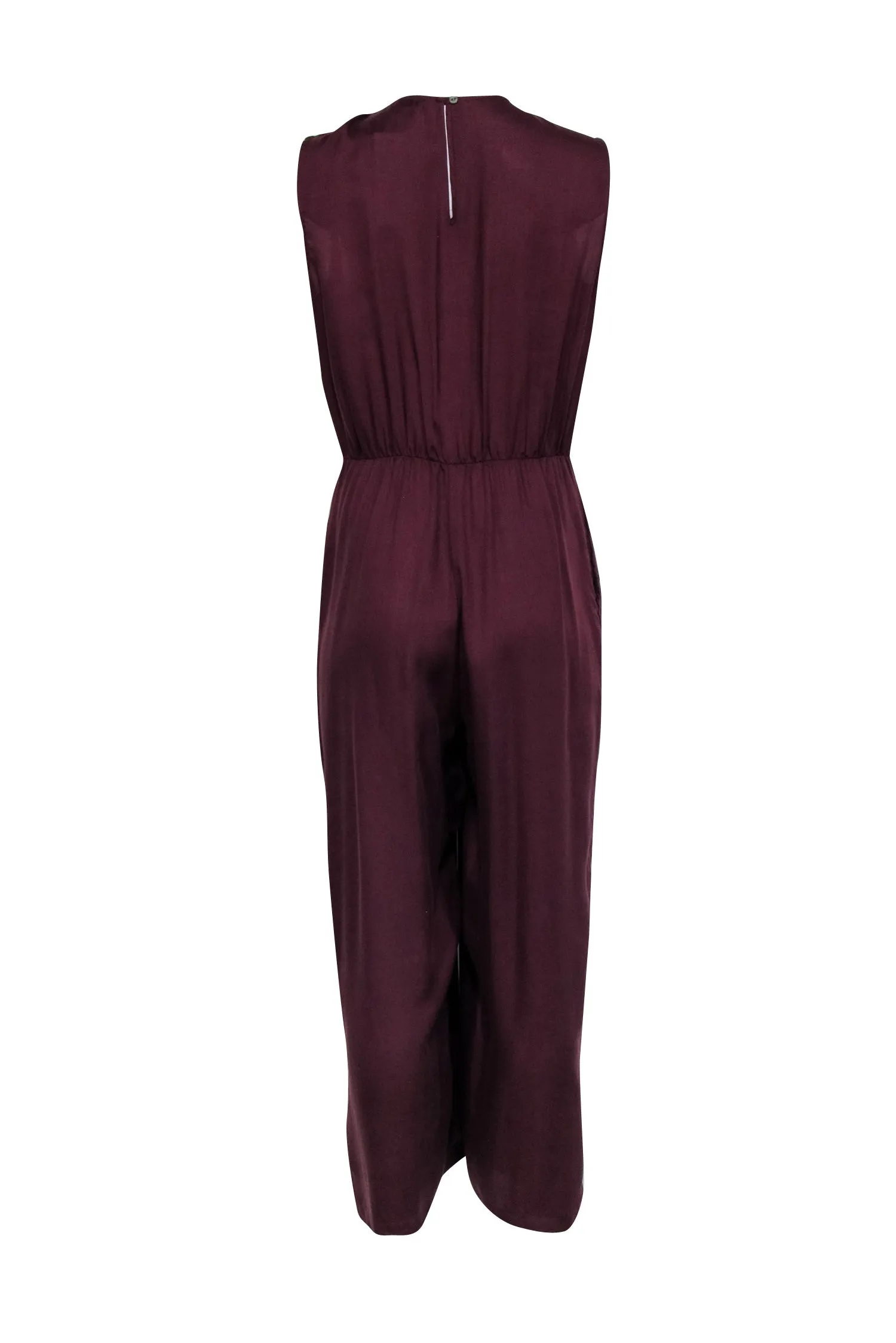 Amour Vert - Maroon Twist Front Sleeveless Jumpsuit Sz L