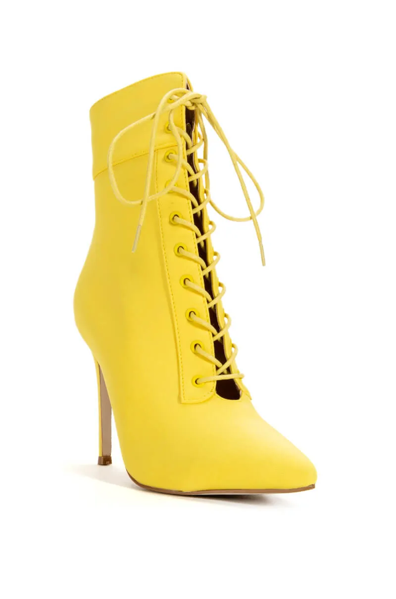 AZALEA WANG LIGHT ME UP STILETTO BOOTIE IN YELLOW