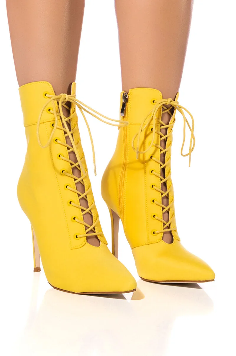 AZALEA WANG LIGHT ME UP STILETTO BOOTIE IN YELLOW