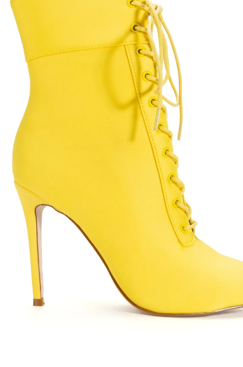 AZALEA WANG LIGHT ME UP STILETTO BOOTIE IN YELLOW