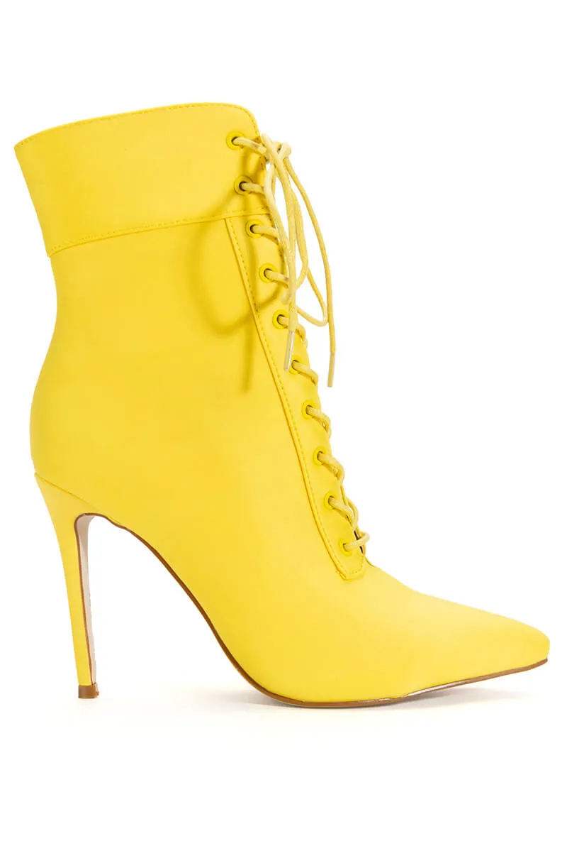 AZALEA WANG LIGHT ME UP STILETTO BOOTIE IN YELLOW