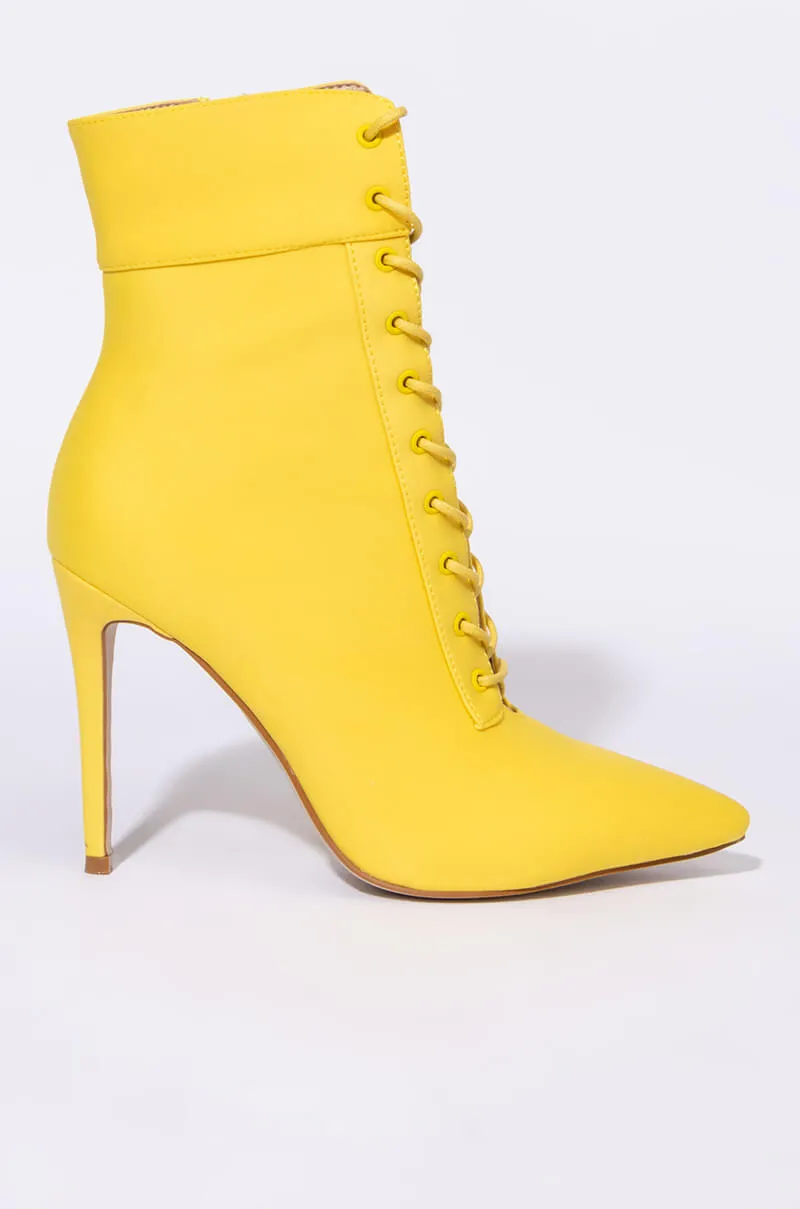 AZALEA WANG LIGHT ME UP STILETTO BOOTIE IN YELLOW