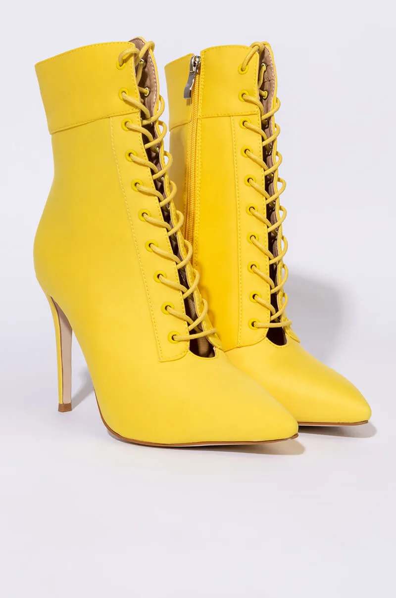 AZALEA WANG LIGHT ME UP STILETTO BOOTIE IN YELLOW