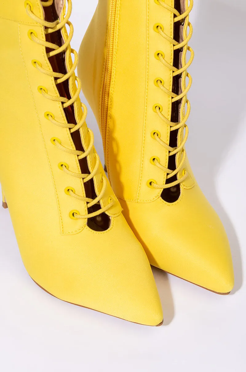 AZALEA WANG LIGHT ME UP STILETTO BOOTIE IN YELLOW