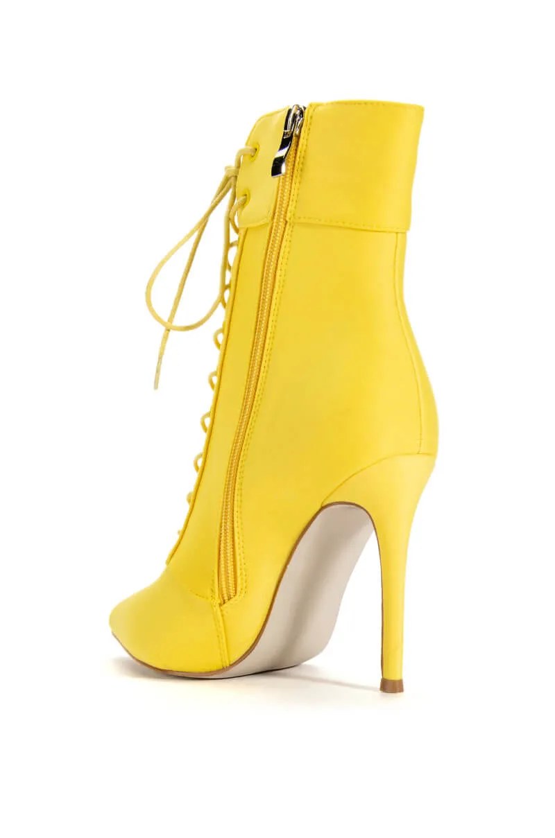 AZALEA WANG LIGHT ME UP STILETTO BOOTIE IN YELLOW