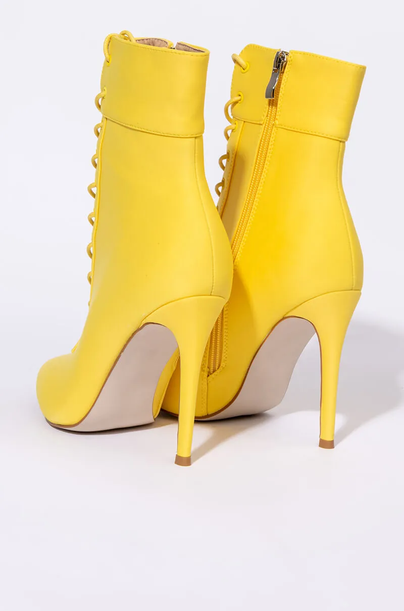 AZALEA WANG LIGHT ME UP STILETTO BOOTIE IN YELLOW