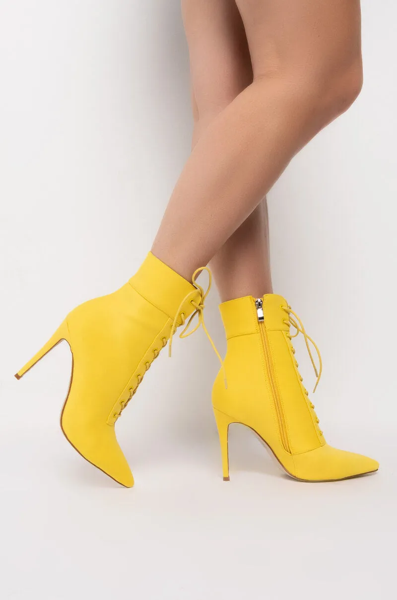 AZALEA WANG LIGHT ME UP STILETTO BOOTIE IN YELLOW