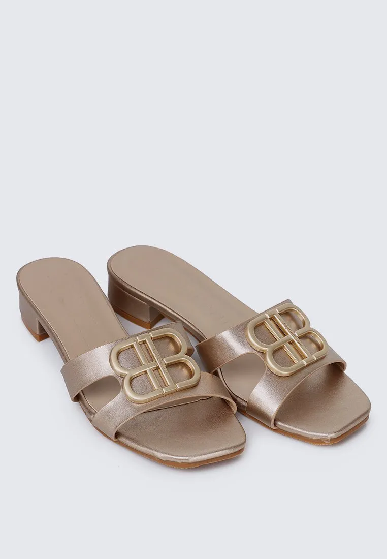 Berorica Comfy Heels In Rose Gold