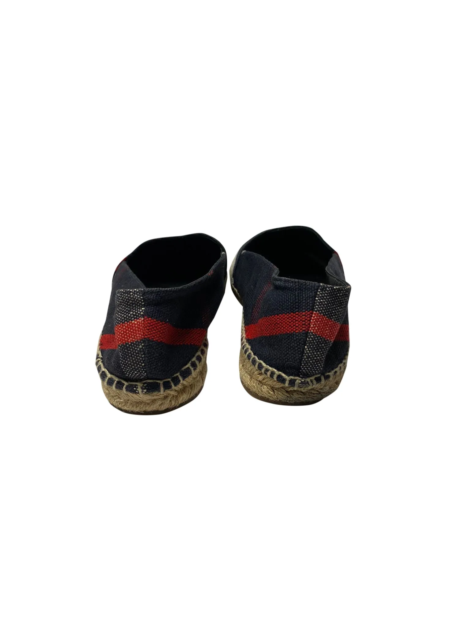 Burberry Checked Espadrilles in Navy Blue Canvas