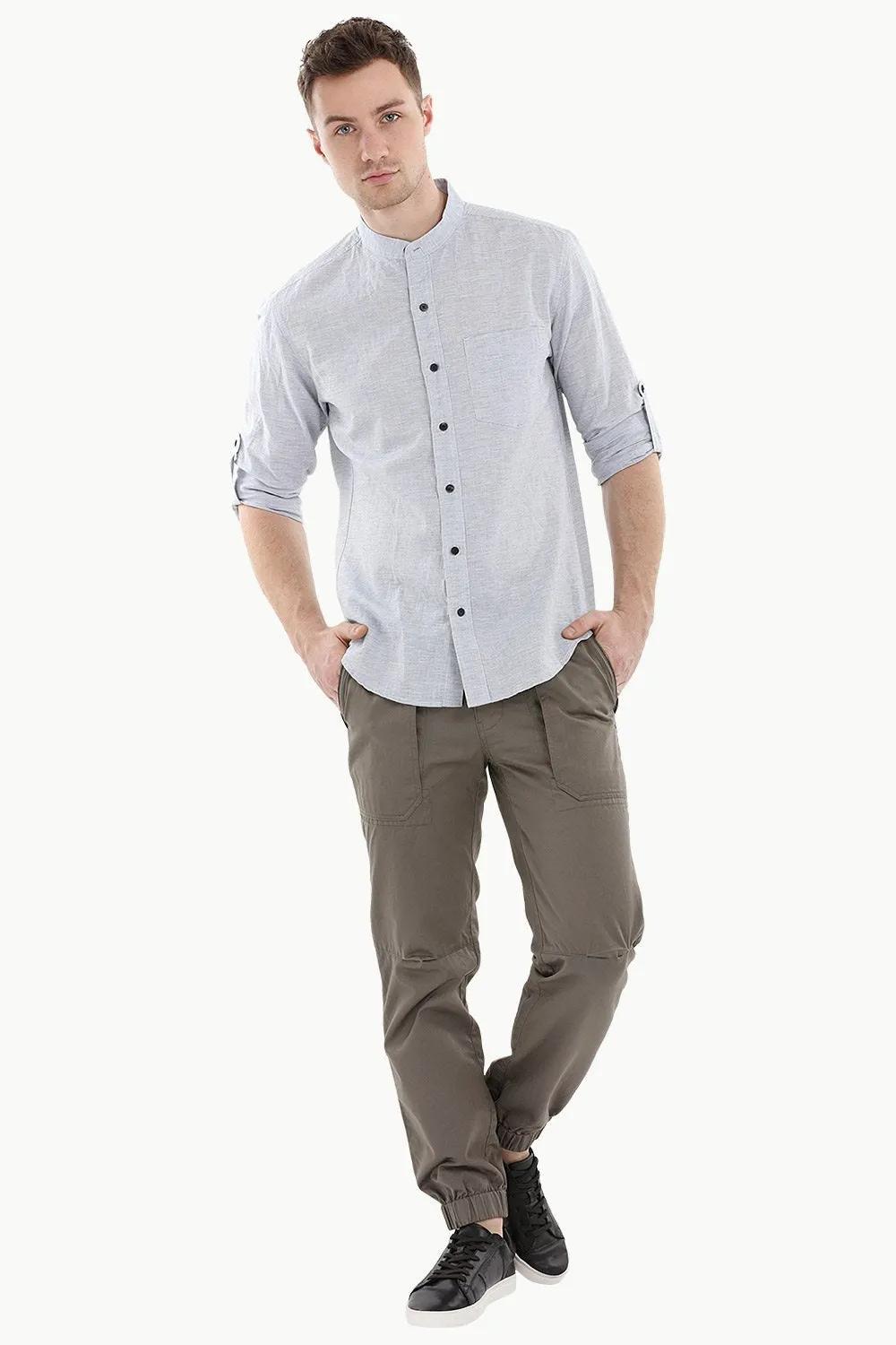 Chinese Collar Casual Shirt