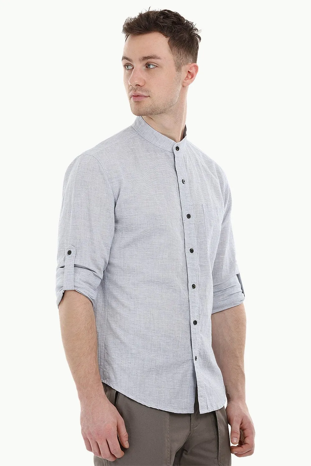 Chinese Collar Casual Shirt