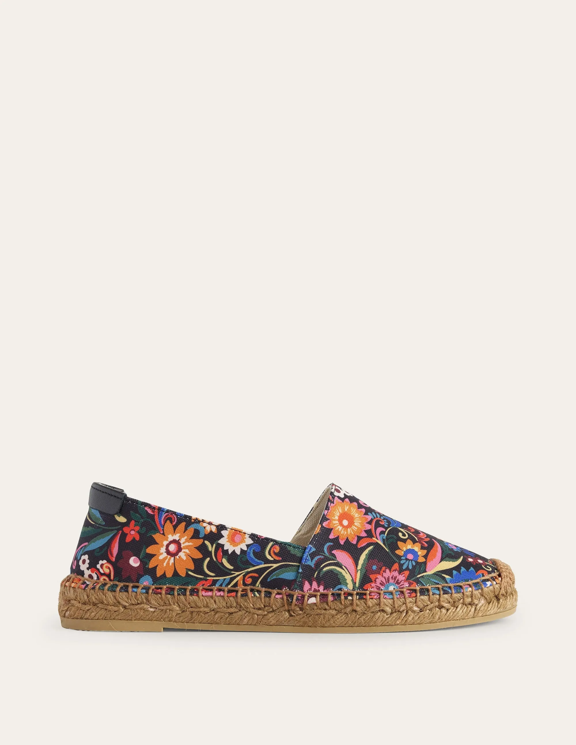 Classic Flat Espadrilles-Black, Gardenia Pop