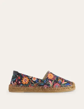 Classic Flat Espadrilles-Black, Gardenia Pop