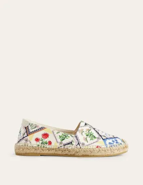 Classic Flat Espadrilles-Ivory, Wild Bluebell