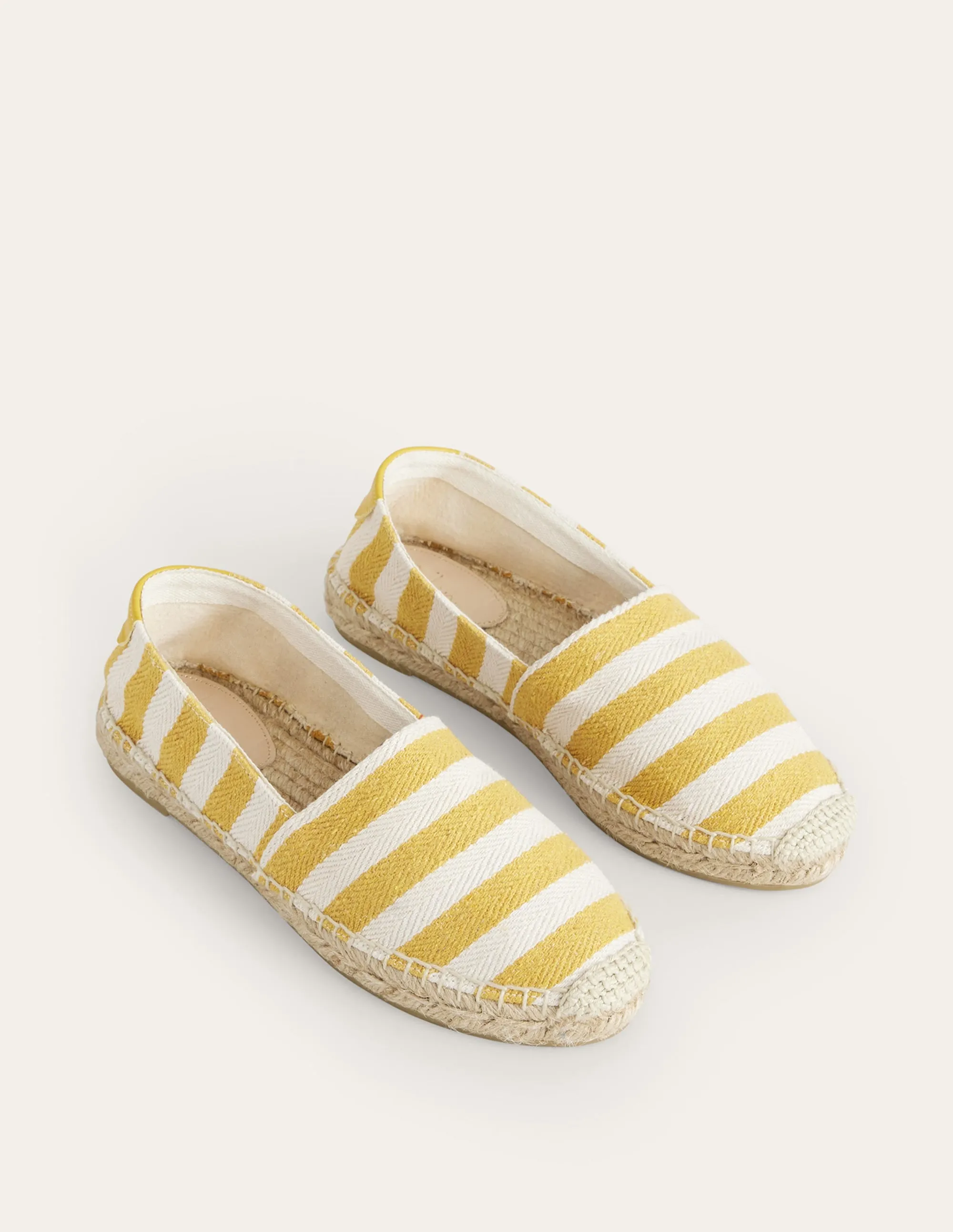 Classic Flat Espadrilles-Ochre Canvas Stripe