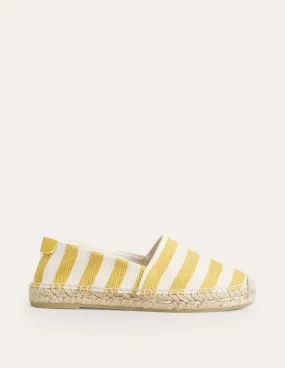 Classic Flat Espadrilles-Ochre Canvas Stripe