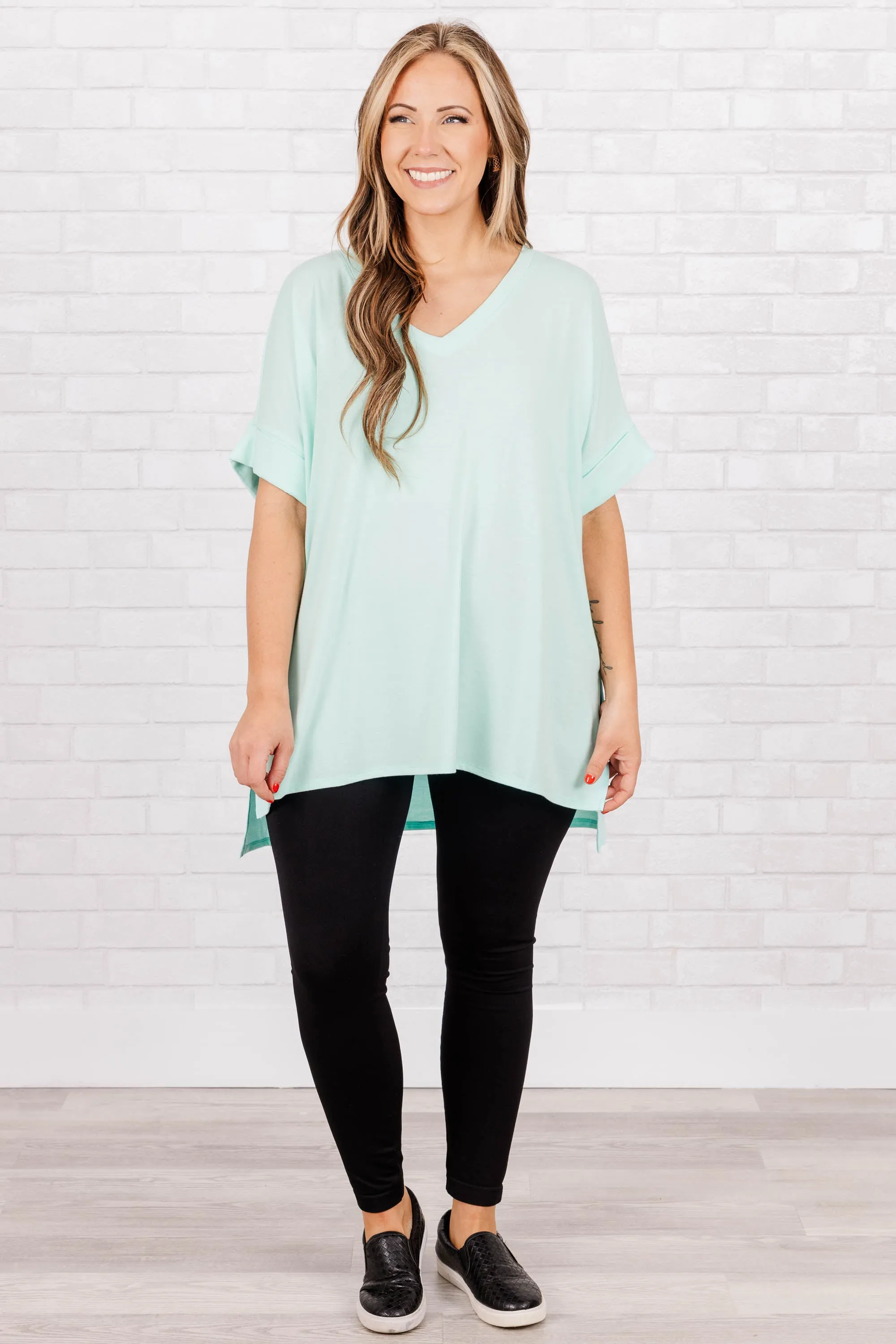 Comfy Travels Top, Aqua Marine