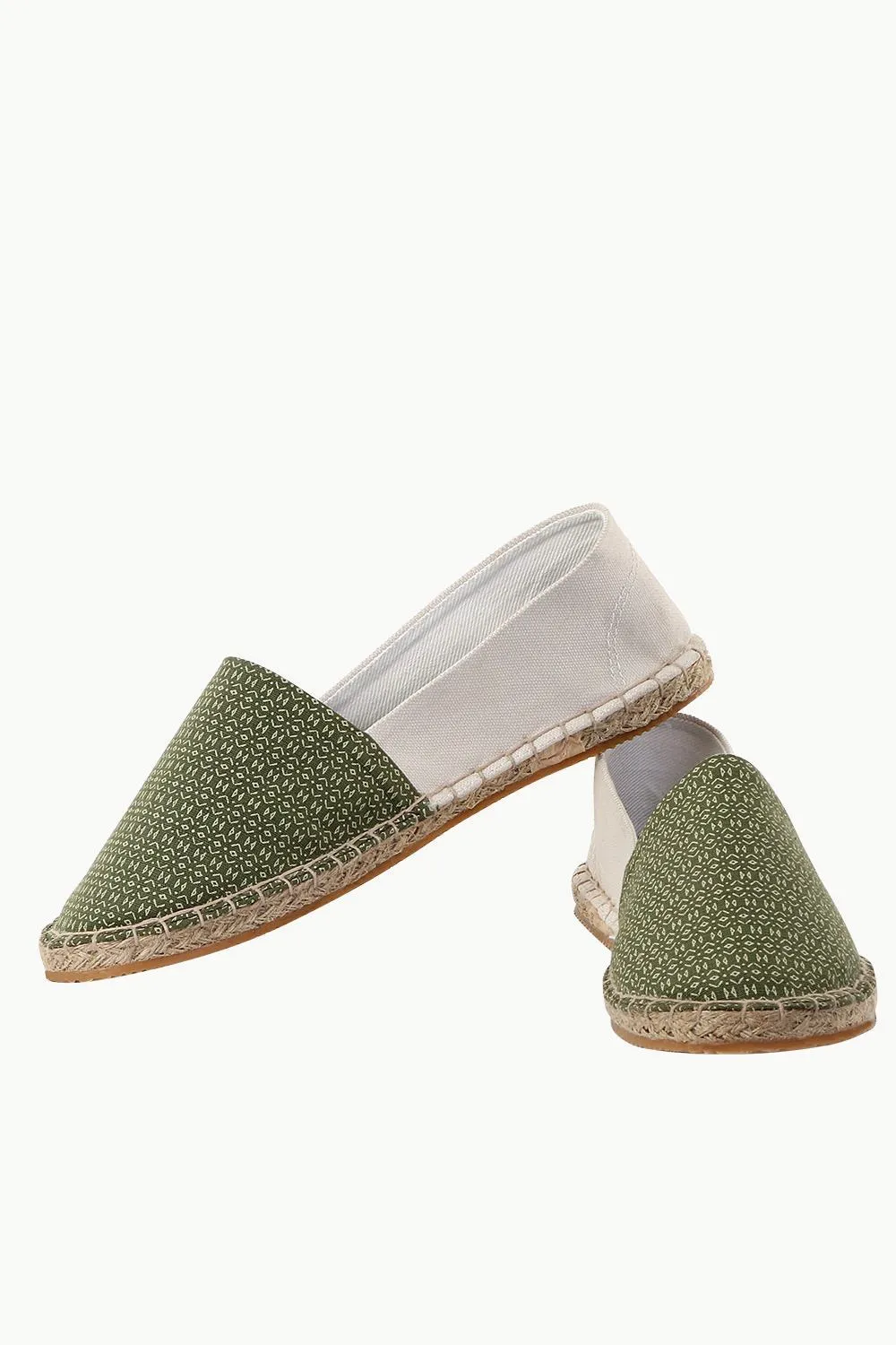 Cut N Sew Green Print Espadrilles