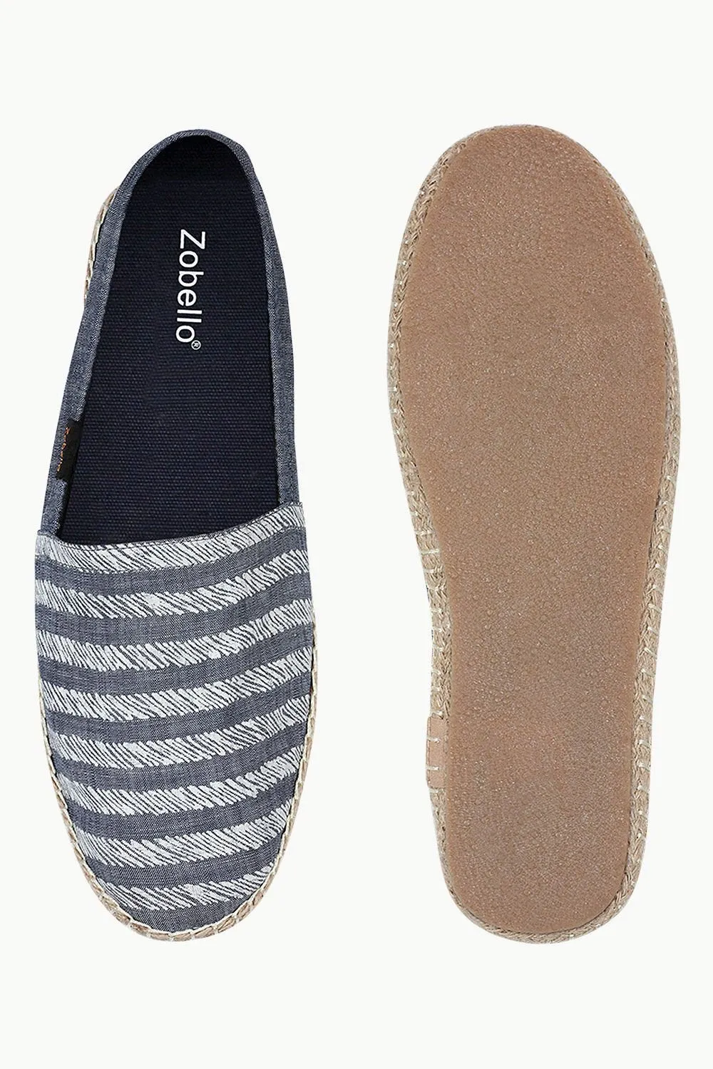 Denim Blue Striped Espadrilles