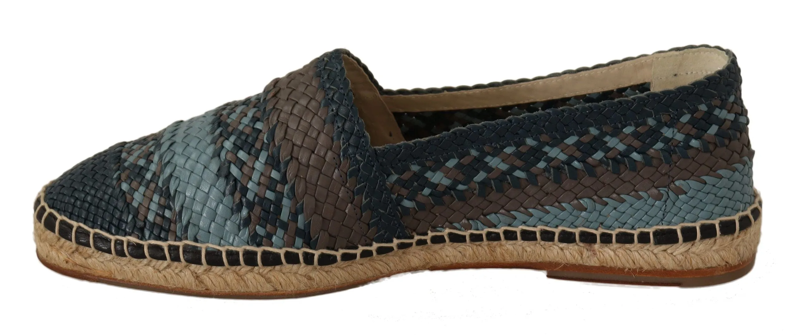 Dolce & Gabbana Blue Gray Slip On Buffalo Espadrille Shoes