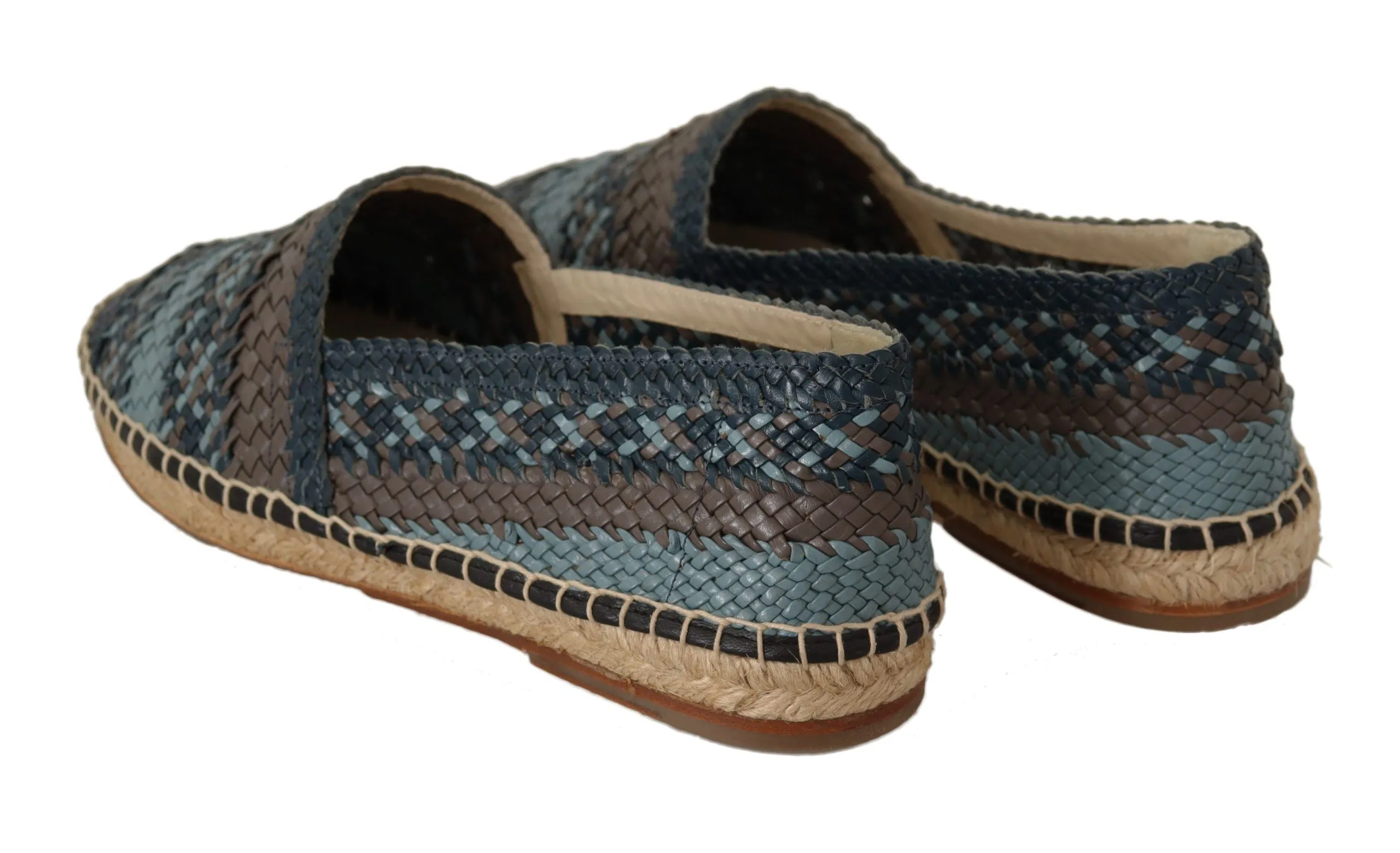 Dolce & Gabbana Blue Gray Slip On Buffalo Espadrille Shoes