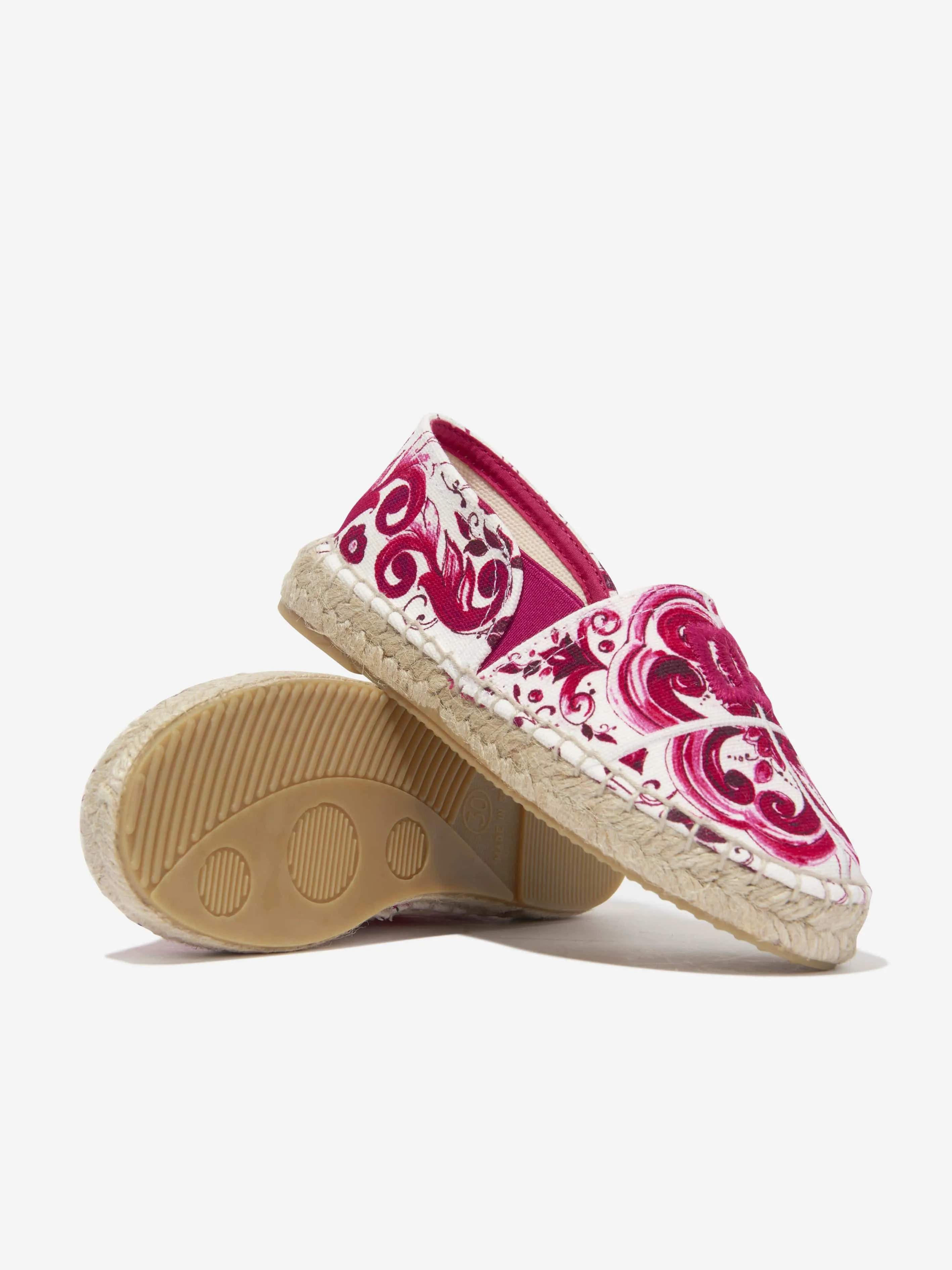 Dolce & Gabbana Girls Caltagirone Espadrilles in Pink