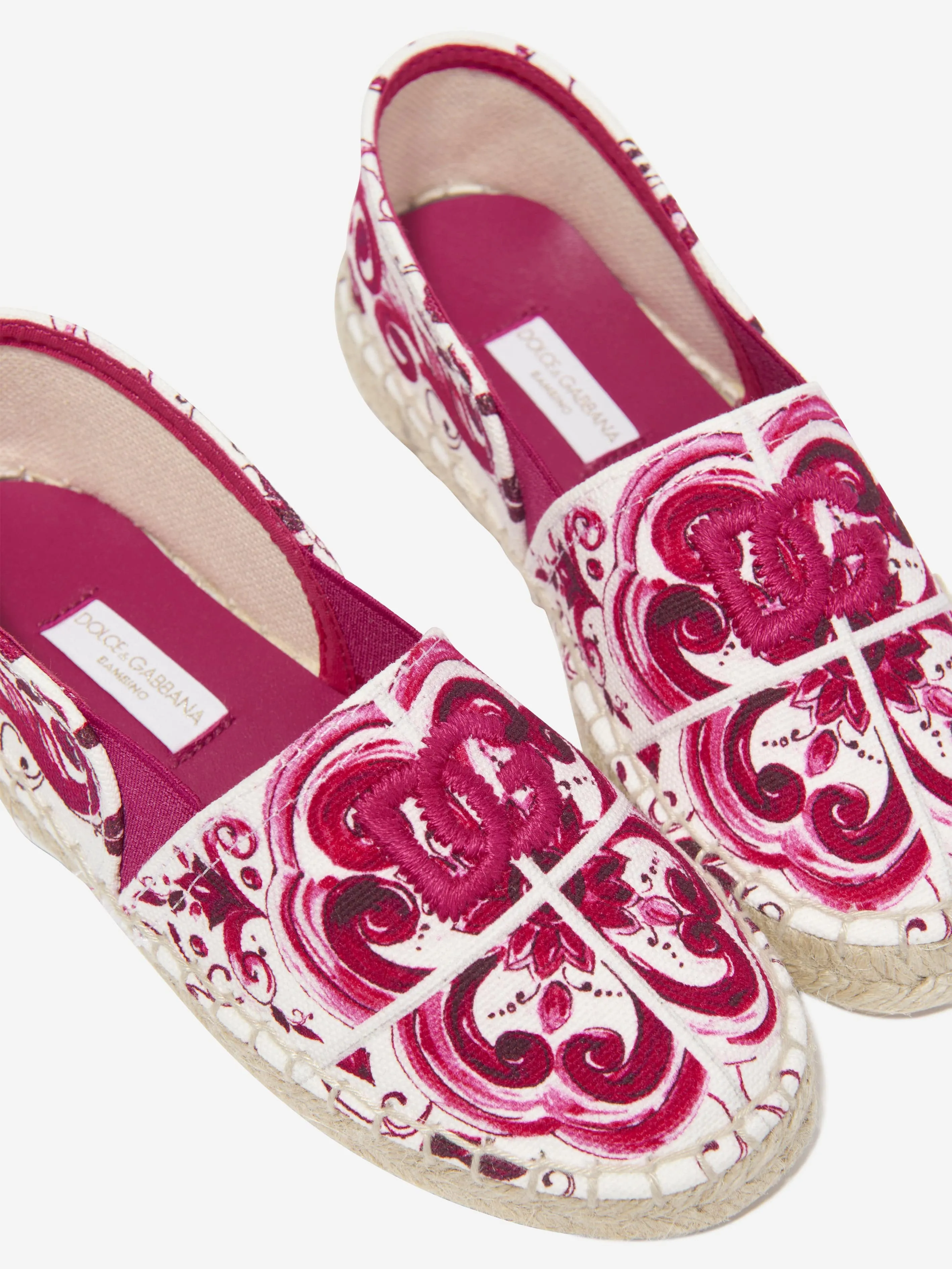 Dolce & Gabbana Girls Caltagirone Espadrilles in Pink