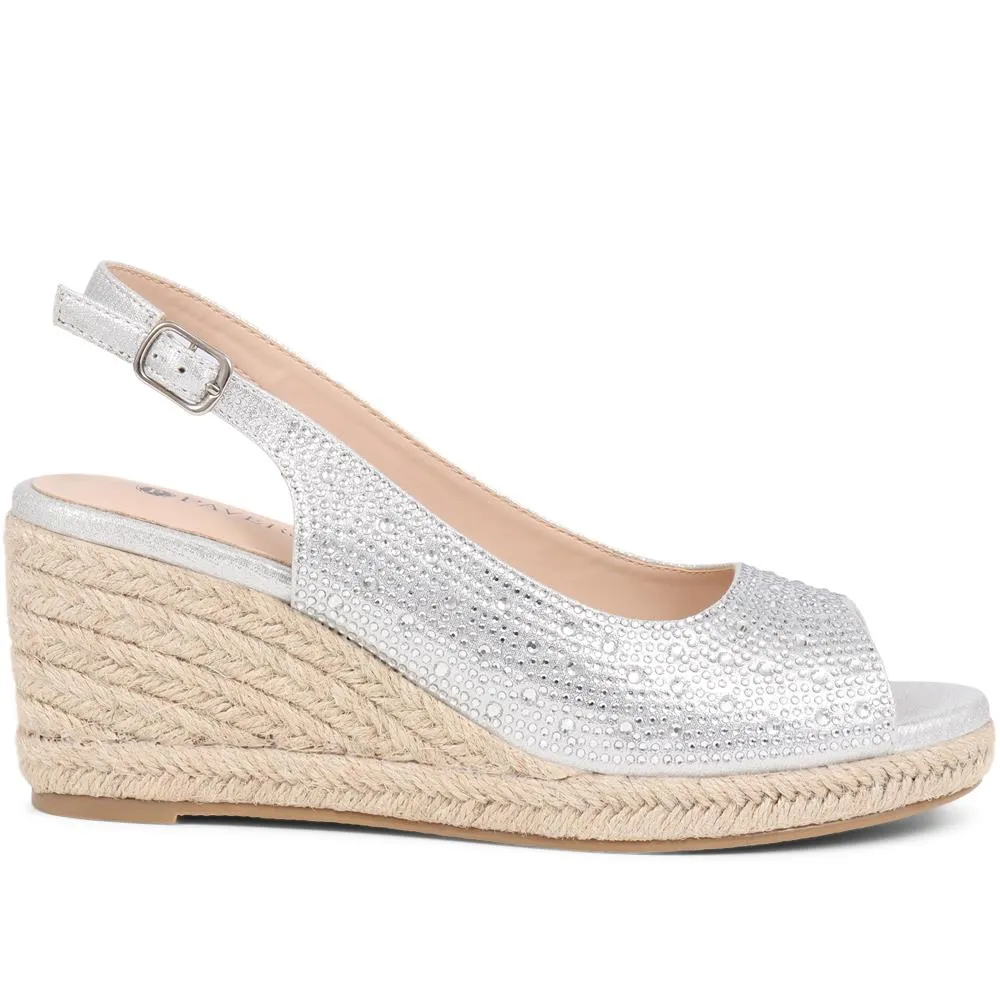 Embellished Espadrille Sandals  - HUANG39007 / 324 903