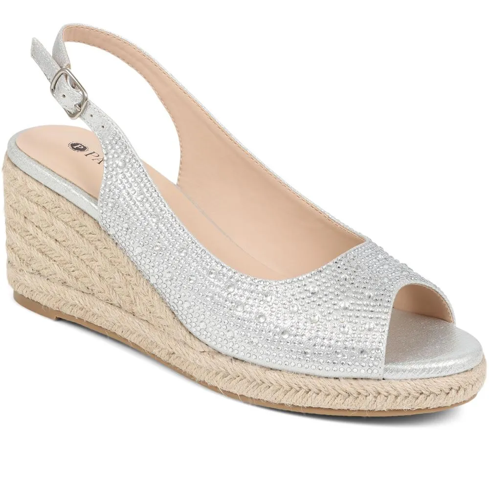 Embellished Espadrille Sandals  - HUANG39007 / 324 903