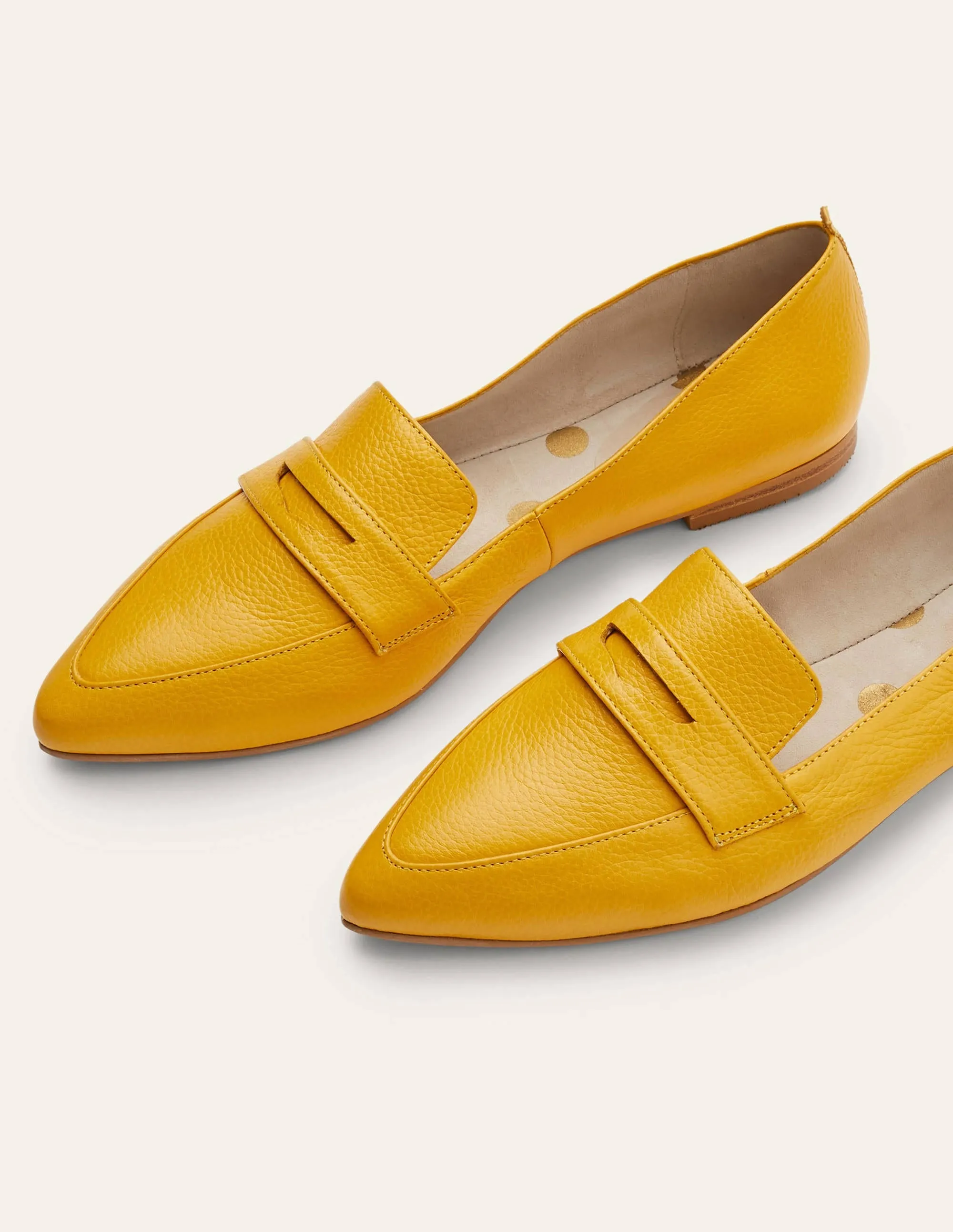 Flexi Sole Penny Loafers-Honey Gold