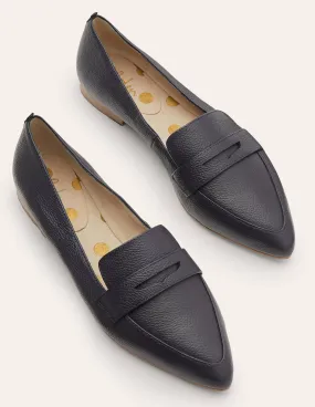 Flexi Sole Penny Loafers-Navy