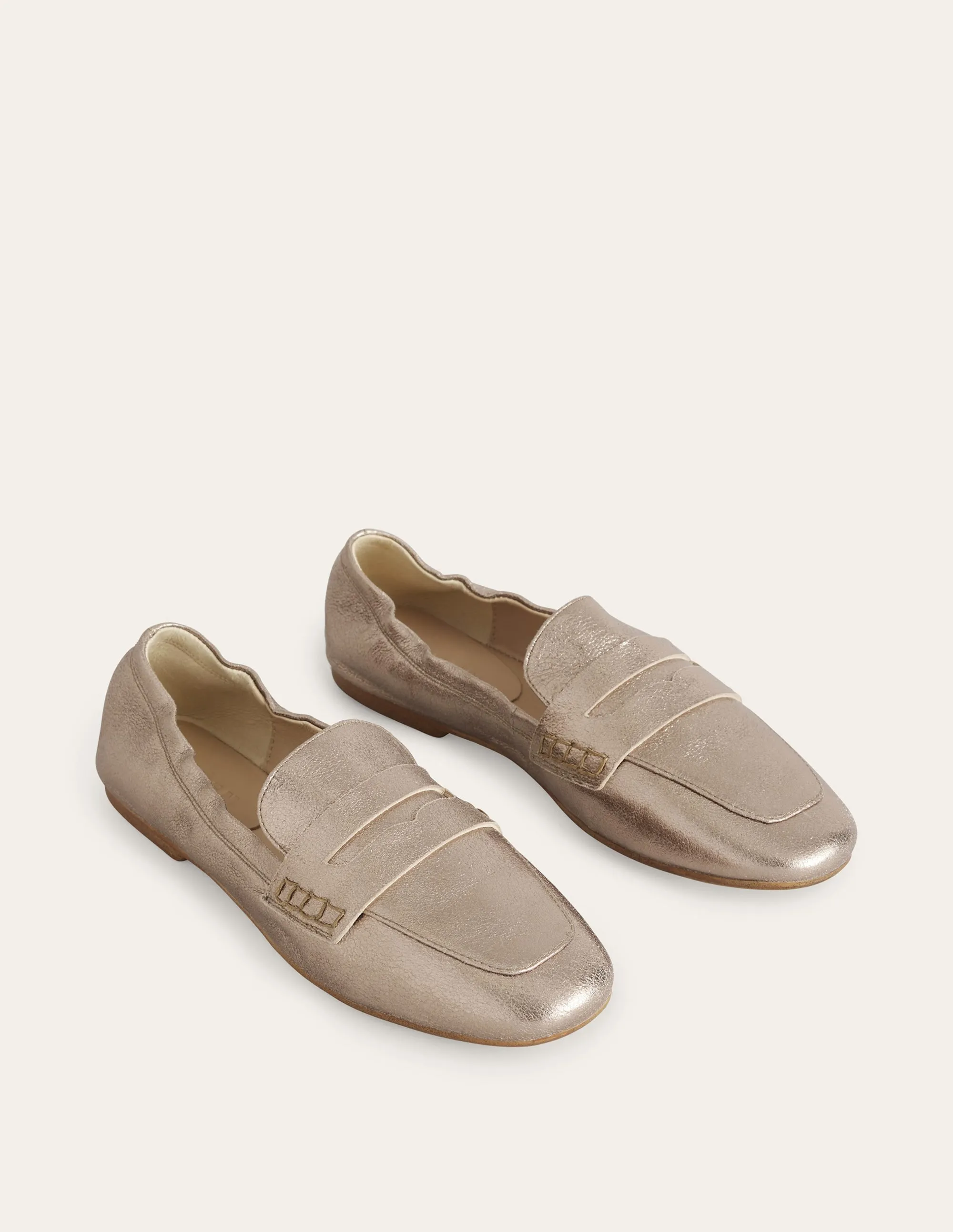 Flexible Sole Loafers-Gold