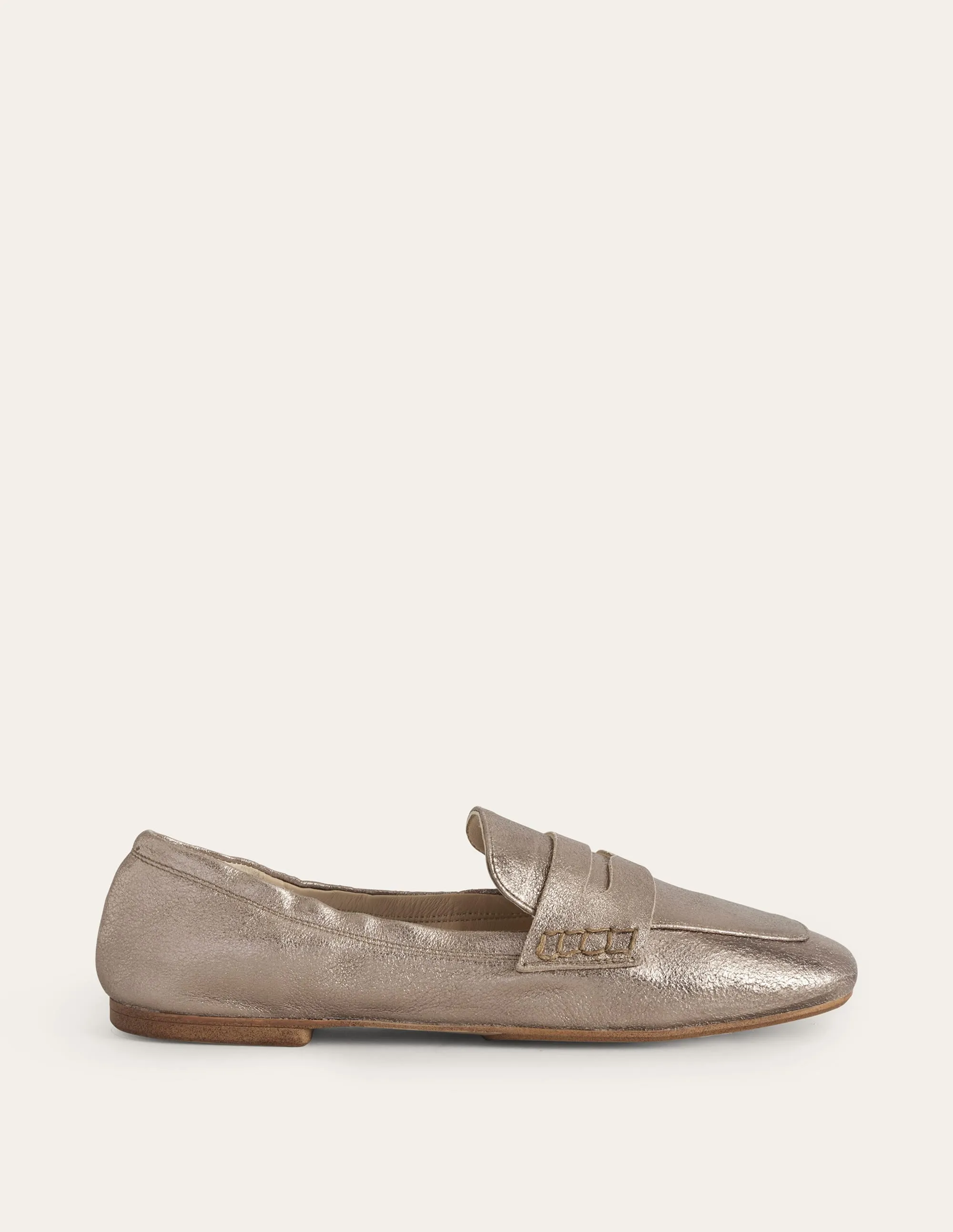 Flexible Sole Loafers-Gold