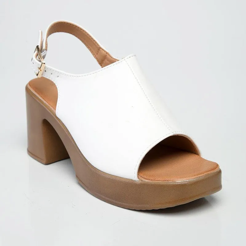 Franco Rossi Anja Clog Ankle Buckle Sandal - White