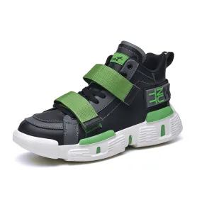 High Top Straps with Rubber Print Men Sneakers