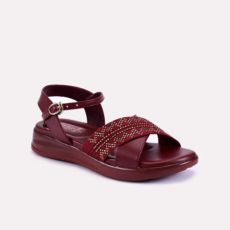 Jocasta Maroon Comfy Sandals 0421053