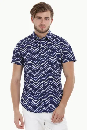 Lightweight Geometric Print Shirt