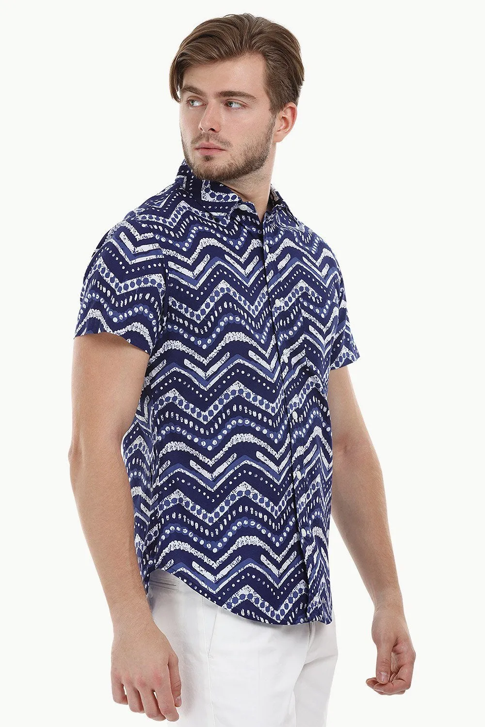 Lightweight Geometric Print Shirt