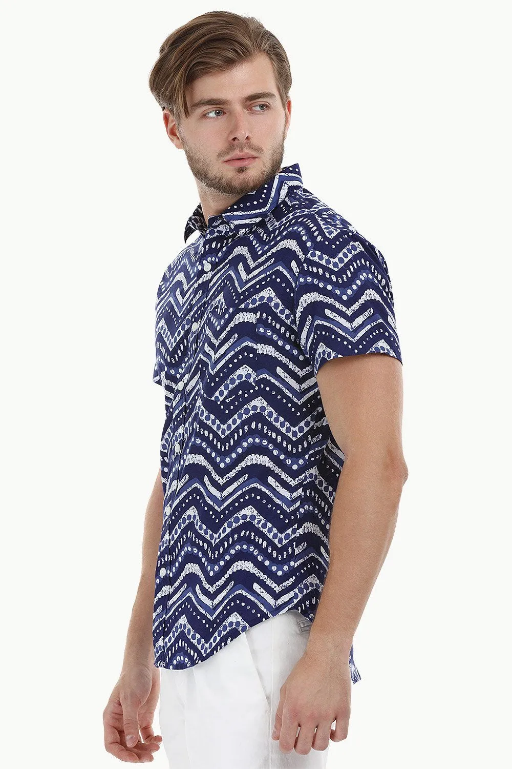 Lightweight Geometric Print Shirt