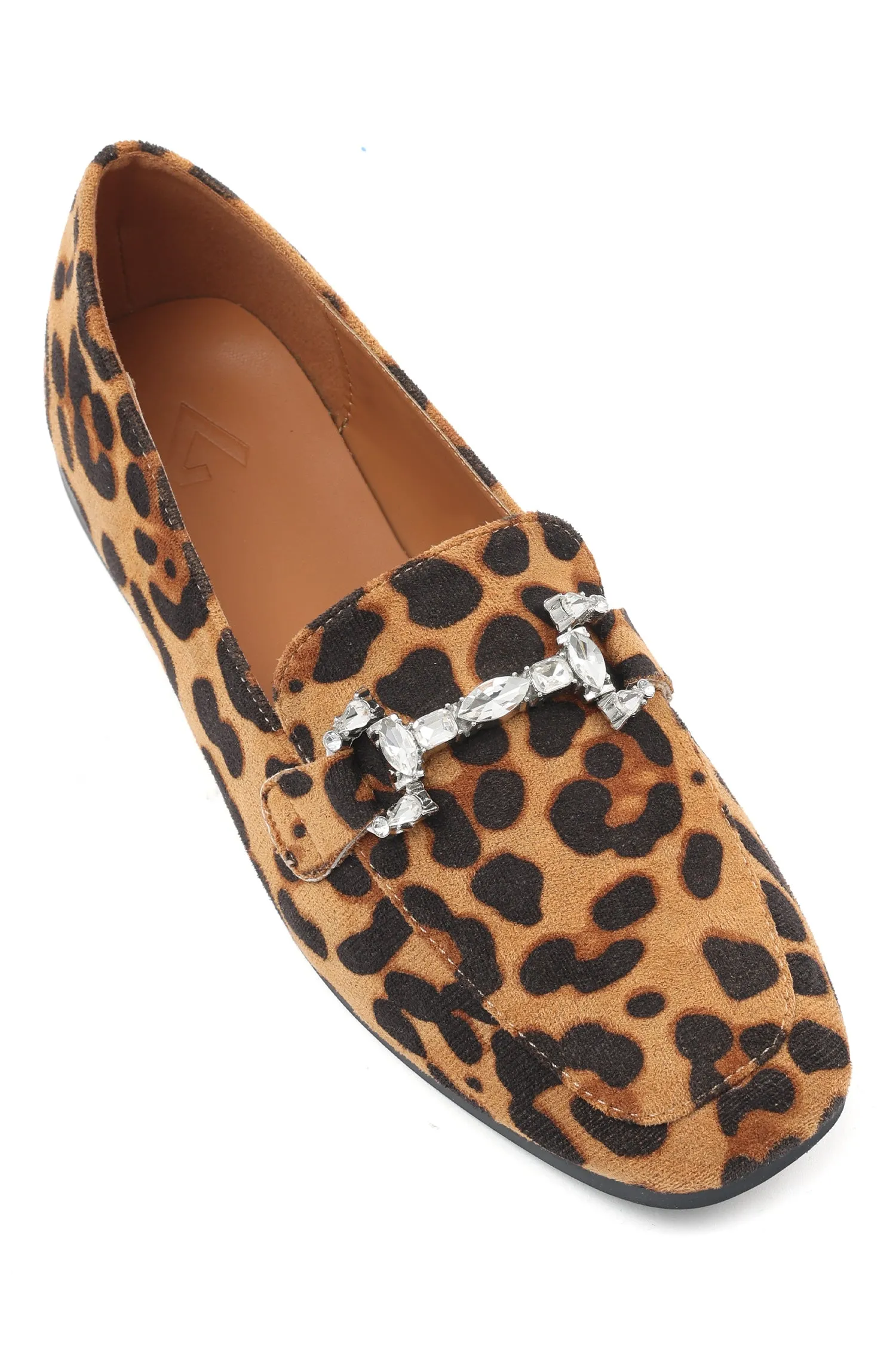 LUXE CRYSTAL LOAFERS-LEOPARD