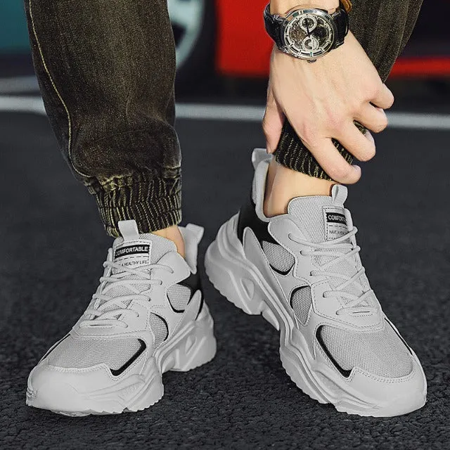 Men's Lightweight Breathable Mesh Platform  Sneakers