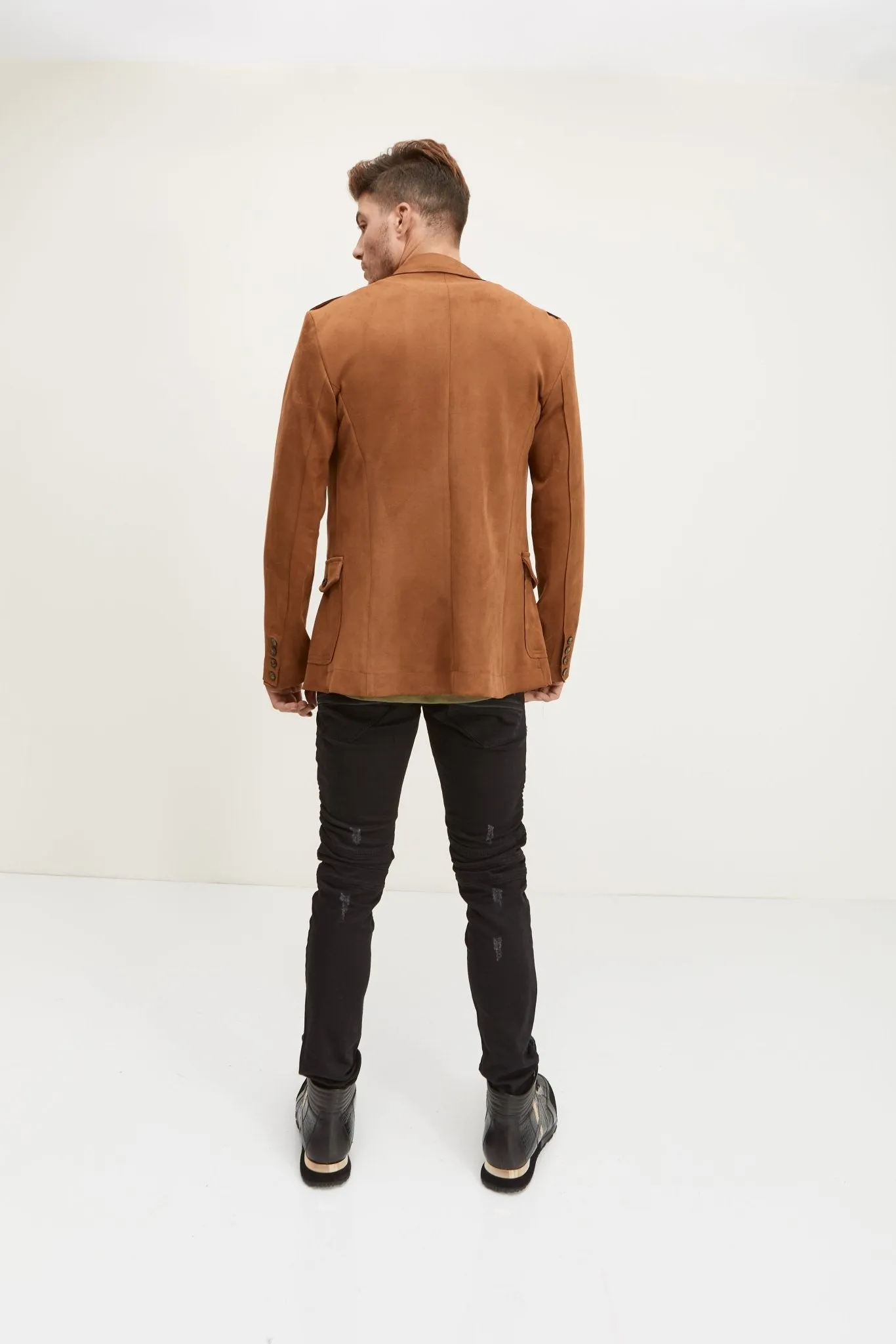 Microsuede Lightweight Safari Jacket - Camel