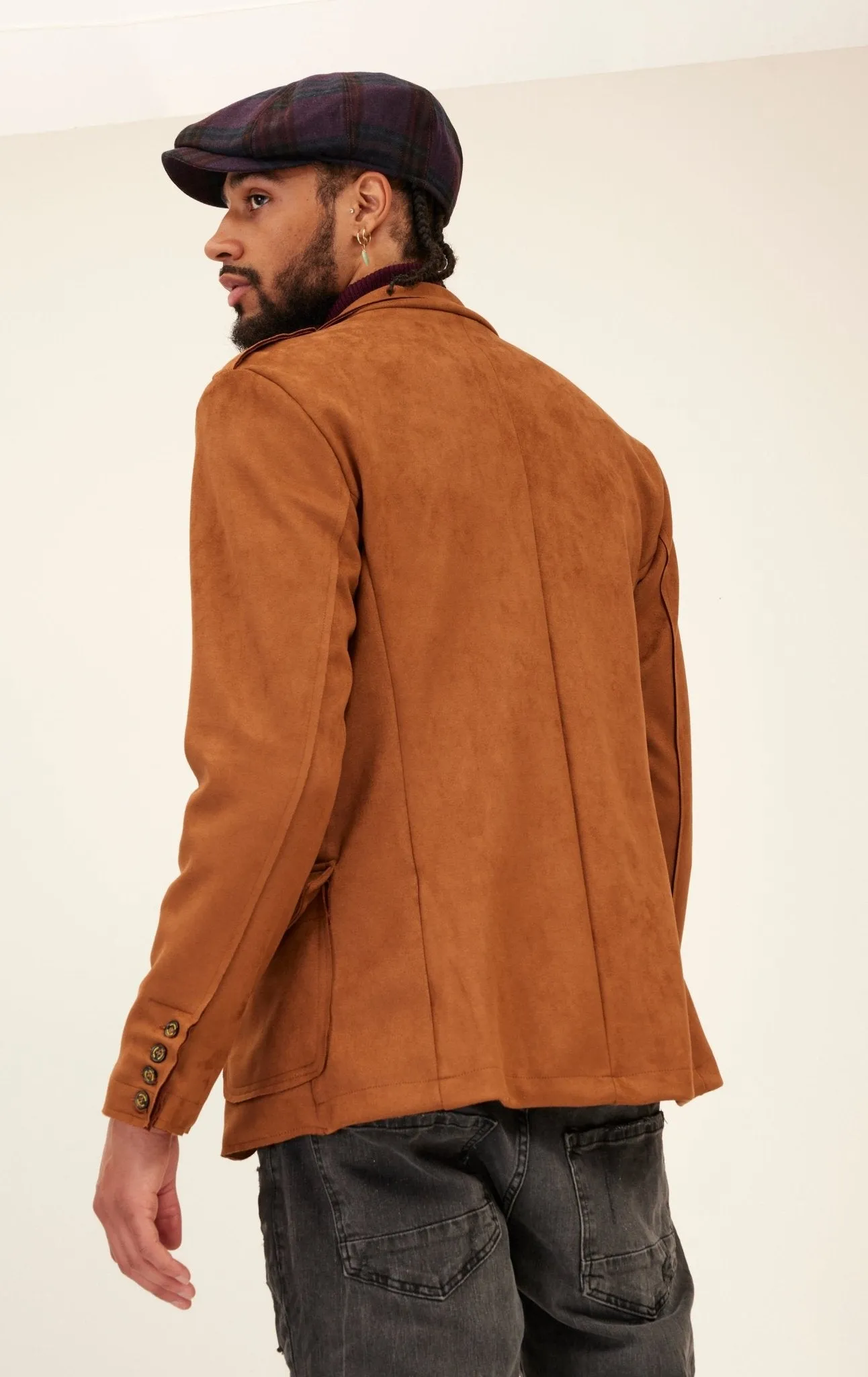 Microsuede Lightweight Safari Jacket - Camel