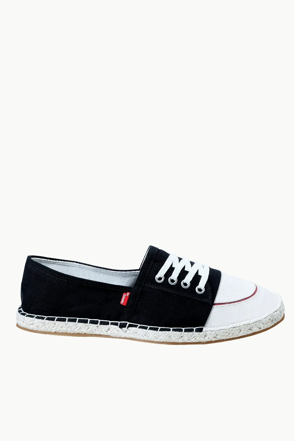 Mock Lace Up Black Espadrilles