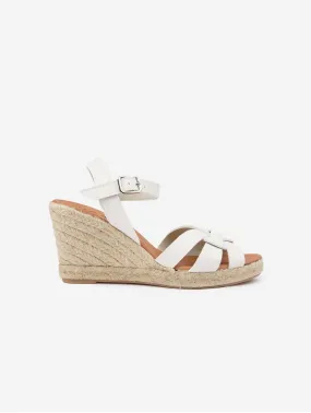 Rhubarb Women's Vegan Leather Espadrille Wedge Sandals | White