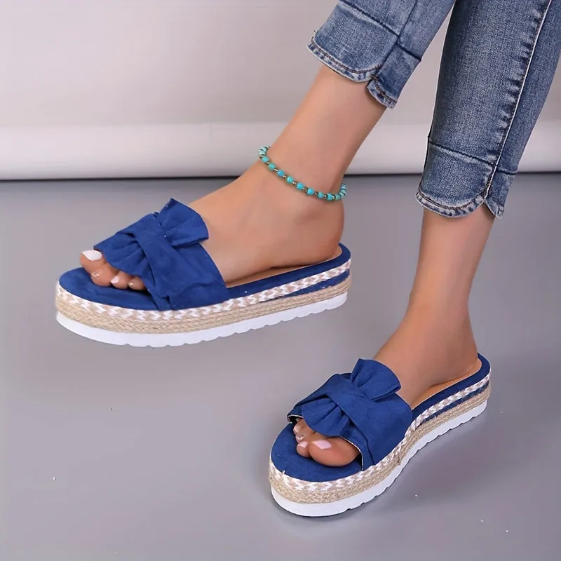 Soleil™ Bow Platform Espadrilles Slippers