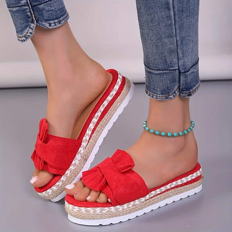 Soleil™ Bow Platform Espadrilles Slippers