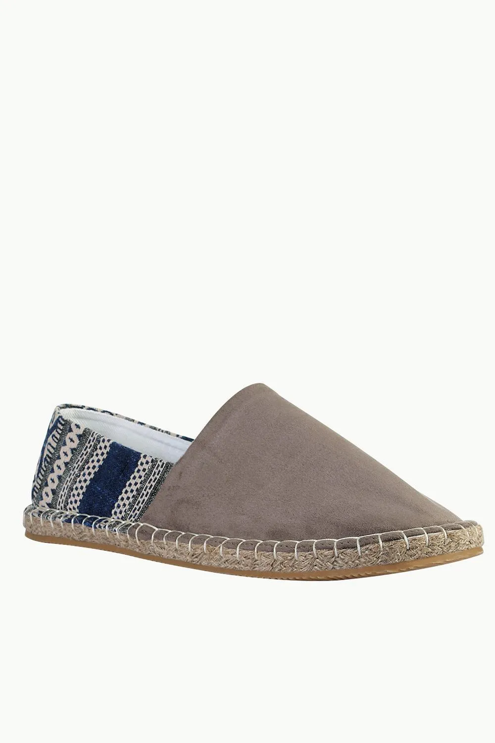 Suede Espadrilles with Canvas Print