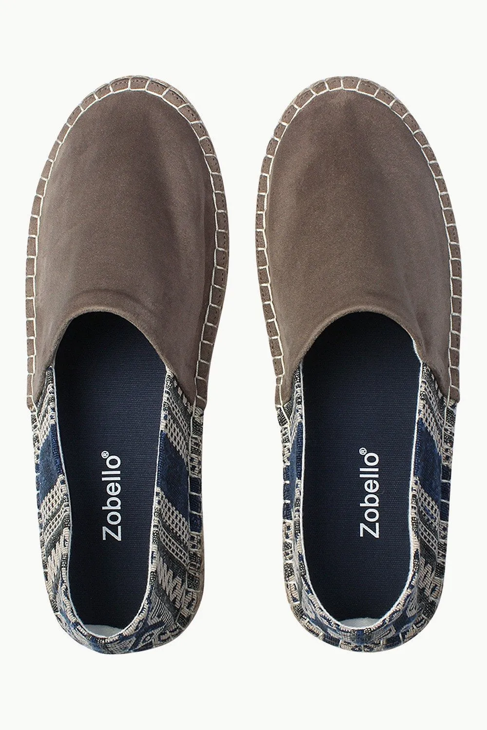 Suede Espadrilles with Canvas Print