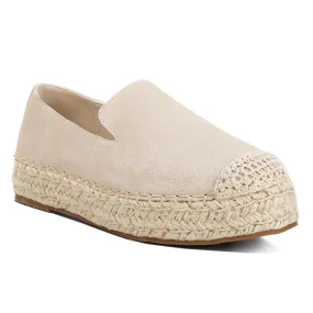 Suede Flatform Heel Espadrilles